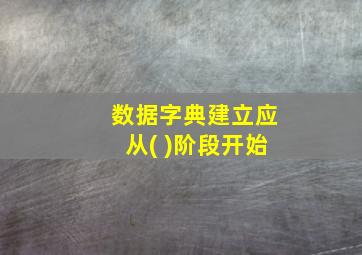 数据字典建立应从( )阶段开始